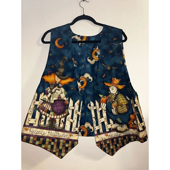 Vintage handmade  Halloween reversible vest size large - Picture 2 of 5